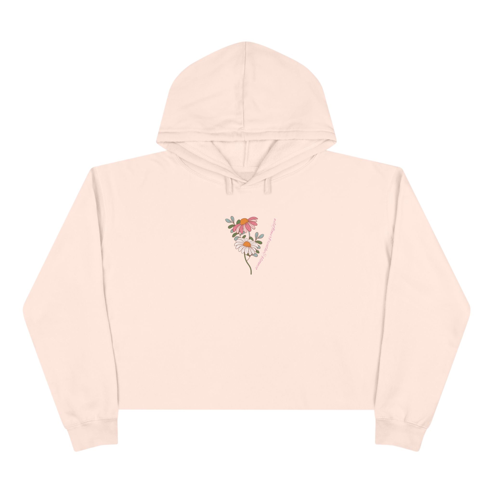 Retro Daisy Floral Crop Hoodie | 70s Flower Power Graphic