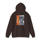 Floral Crown Portrait Hooded Sweatshirt | Retro Orange Bloom Graphic