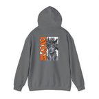 Floral Crown Portrait Hooded Sweatshirt | Retro Orange Bloom Graphic