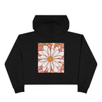 Retro Daisy Floral Crop Hoodie | 70s Flower Power Graphic