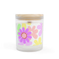 Retro Daisy Pattern Candle | Frosted Glass 11oz