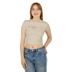Butterfly Girl Women's Baby Tee — Pink Butterfly Wings Graphic Crop Top