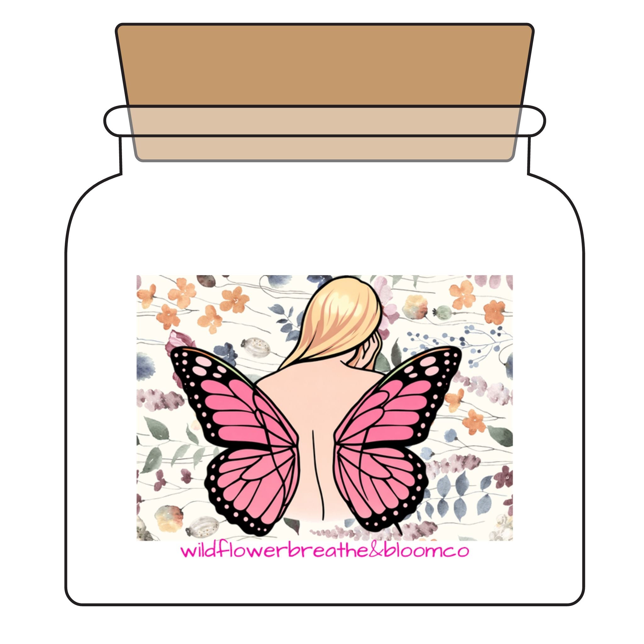 Pink Butterfly Wings Candle Jar | Candle