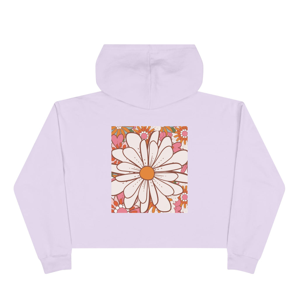 Retro Daisy Floral Crop Hoodie | 70s Flower Power Graphic