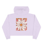 Retro Daisy Floral Crop Hoodie | 70s Flower Power Graphic
