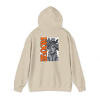 Floral Crown Portrait Hooded Sweatshirt | Retro Orange Bloom Graphic