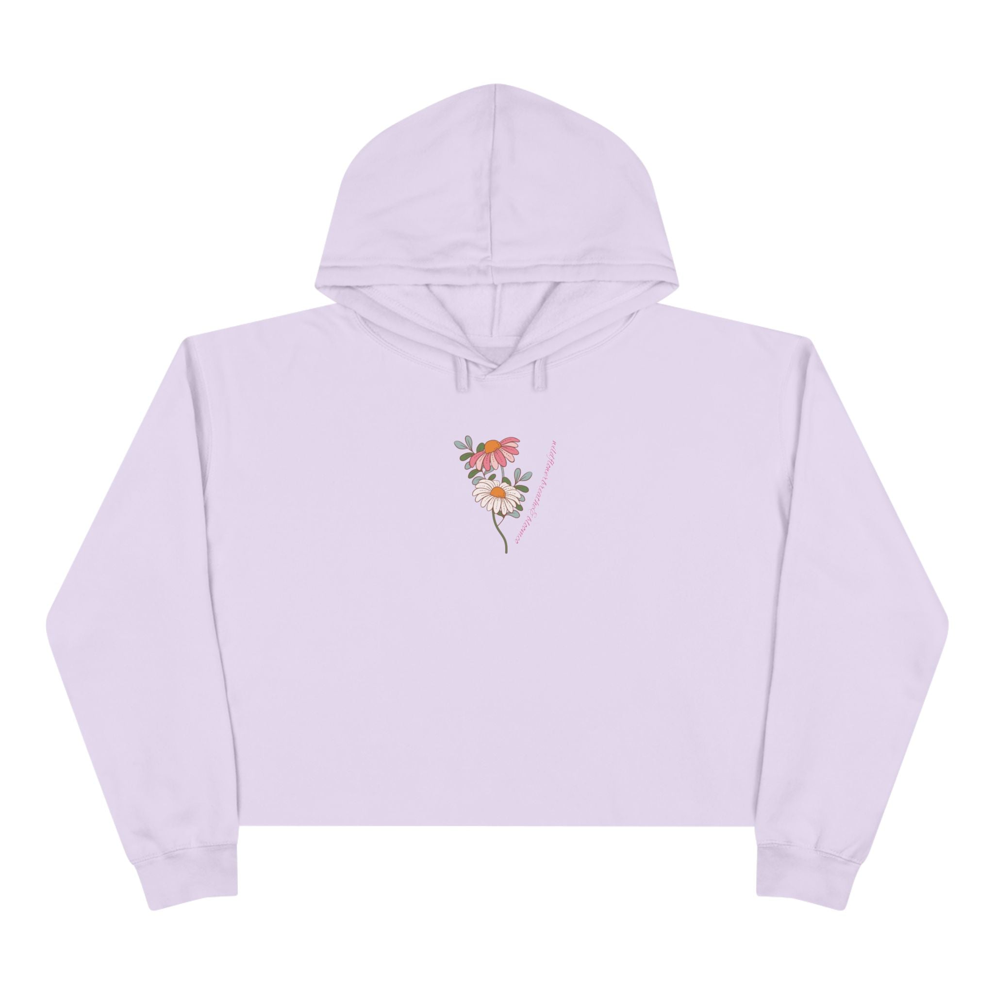 Retro Daisy Floral Crop Hoodie | 70s Flower Power Graphic