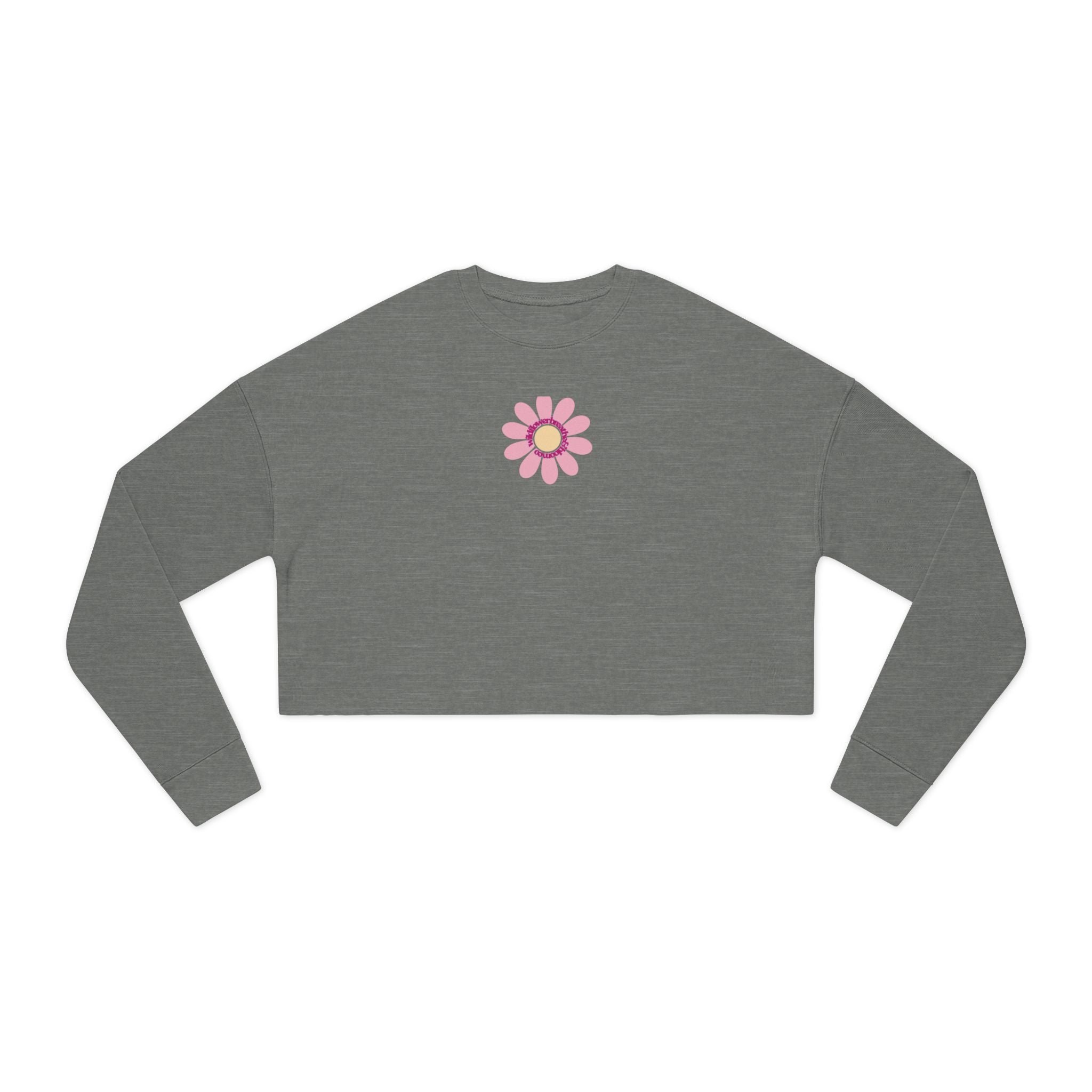 Floral Daisy Cropped Sweatshirt — Retro Pastel Flower Graphic
