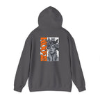 Floral Crown Portrait Hooded Sweatshirt | Retro Orange Bloom Graphic