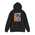 Floral Crown Portrait Hooded Sweatshirt | Retro Orange Bloom Graphic