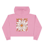 Retro Daisy Floral Crop Hoodie | 70s Flower Power Graphic