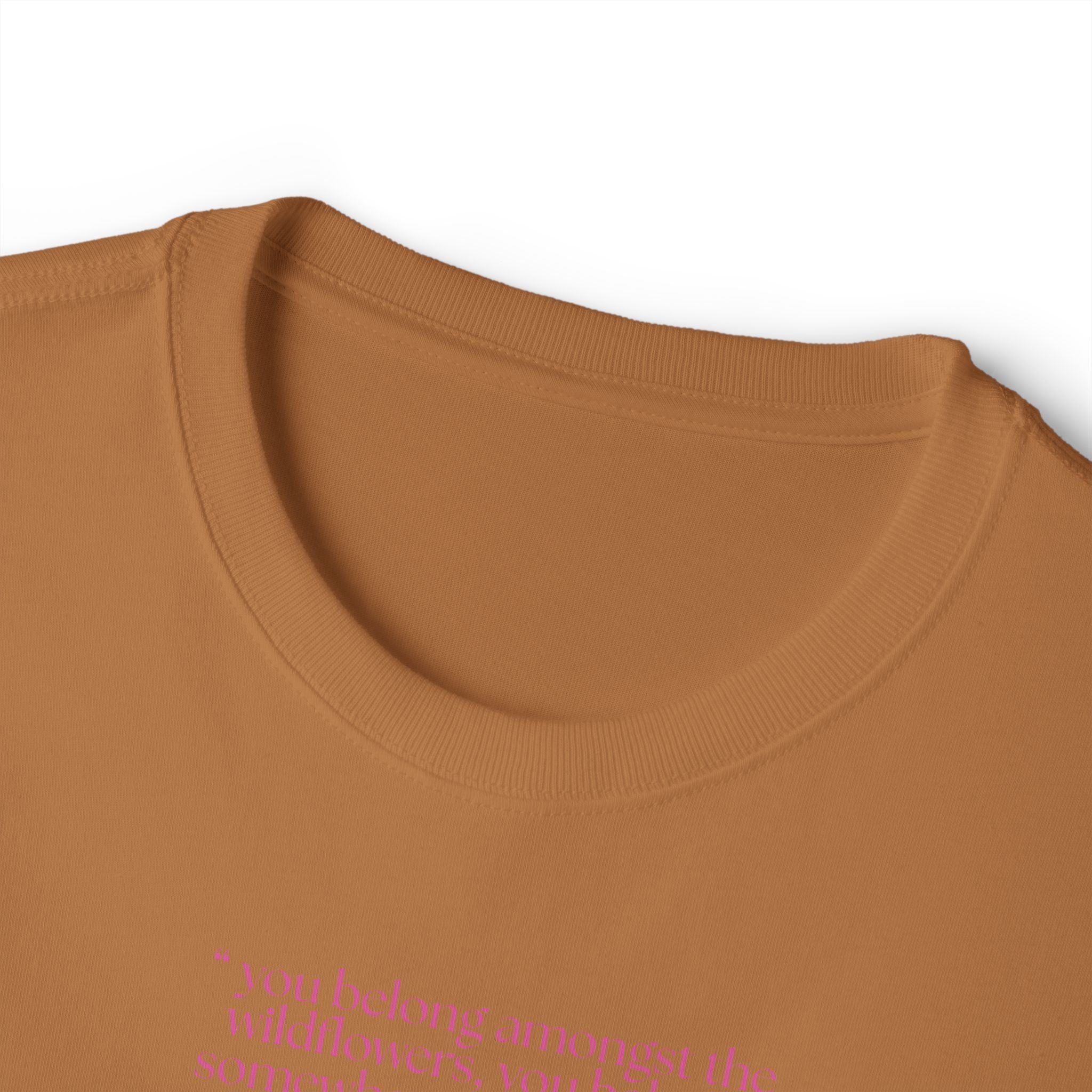 Boxy Tee — Delicate Pink Quote "You Belong Amongst the Wildflowers"