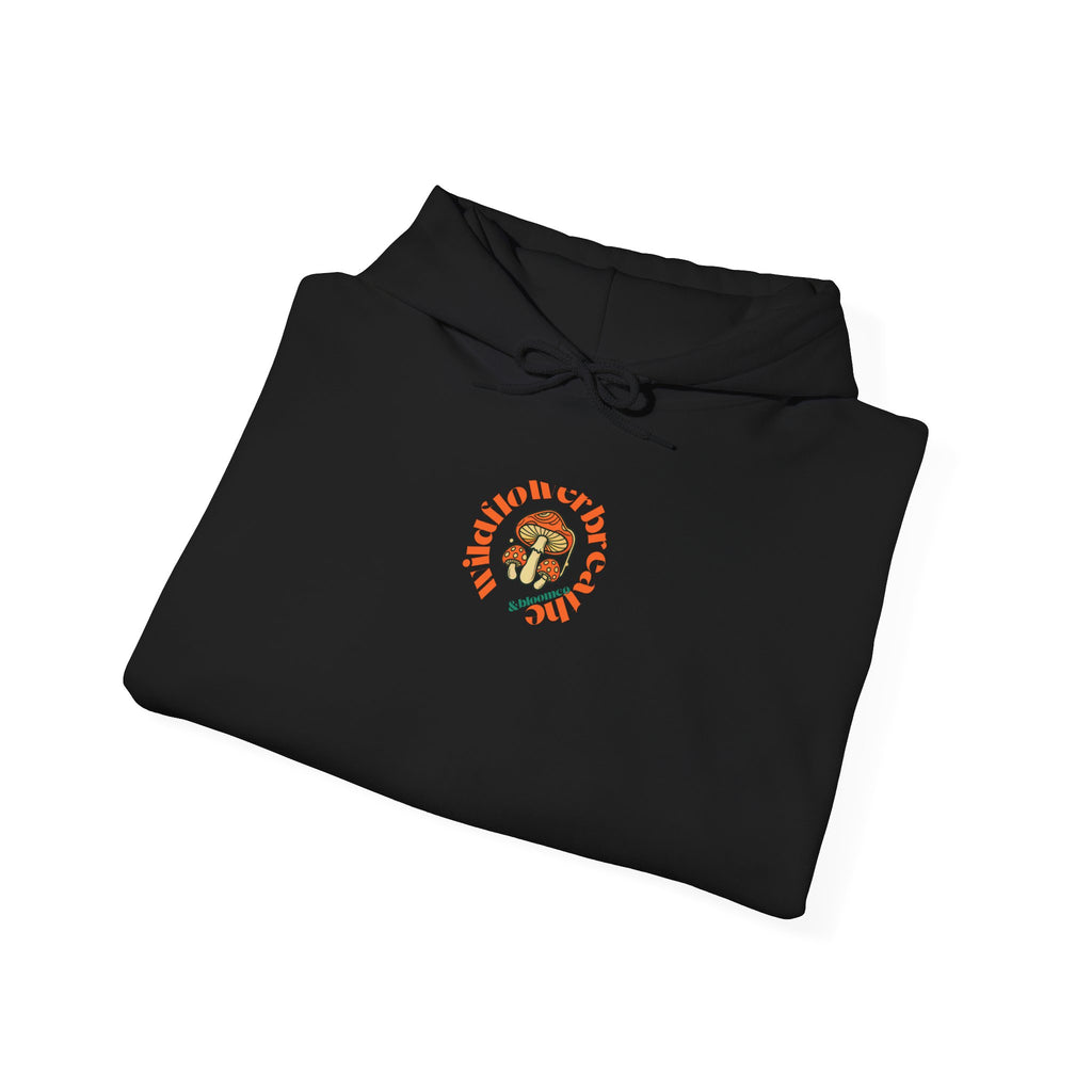 Floral Crown Portrait Hooded Sweatshirt | Retro Orange Bloom Graphic