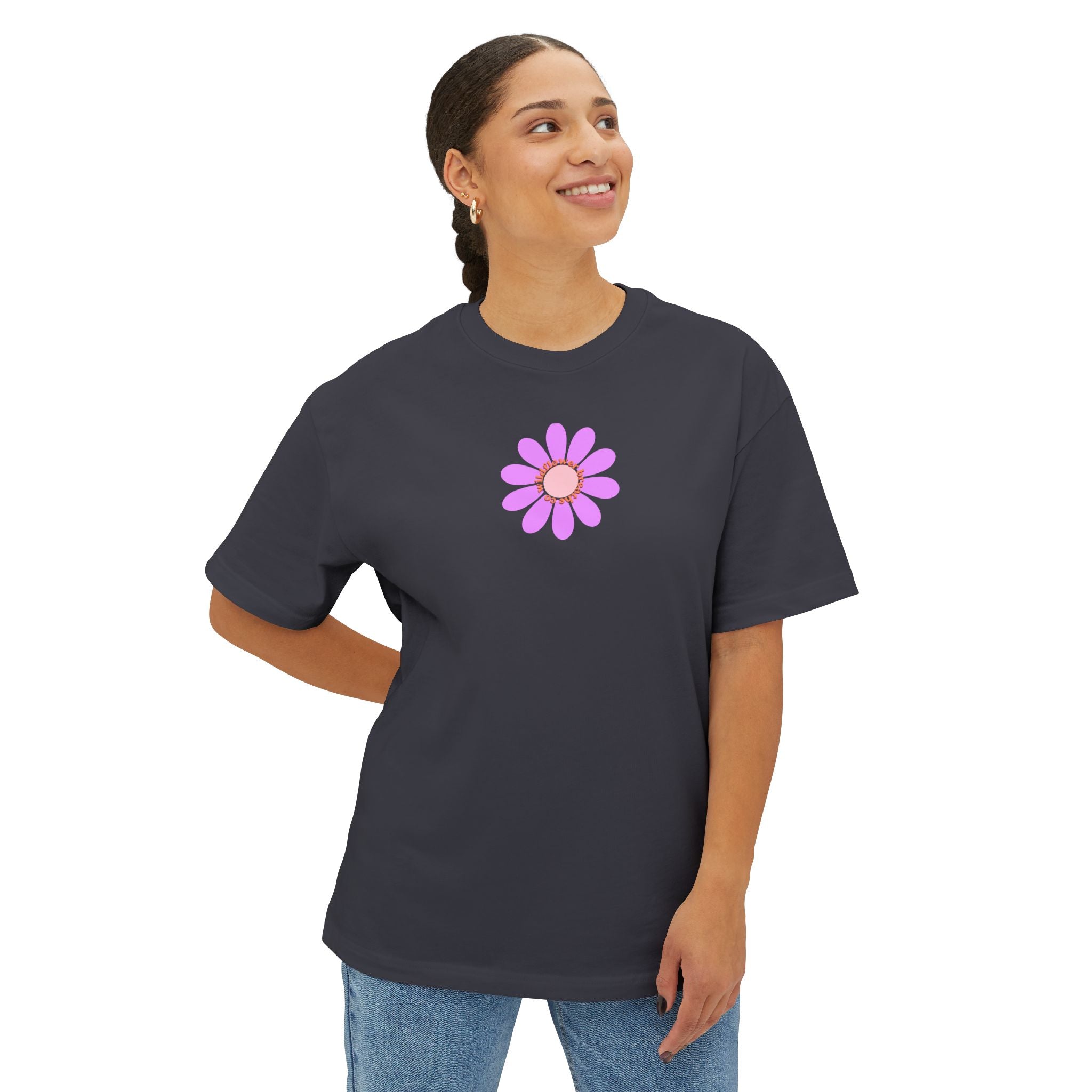 Pink Daisy Graphic Tee | Flower Illustration T-Shirt