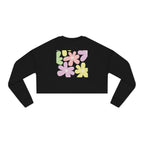 Floral Daisy Cropped Sweatshirt — Retro Pastel Flower Graphic