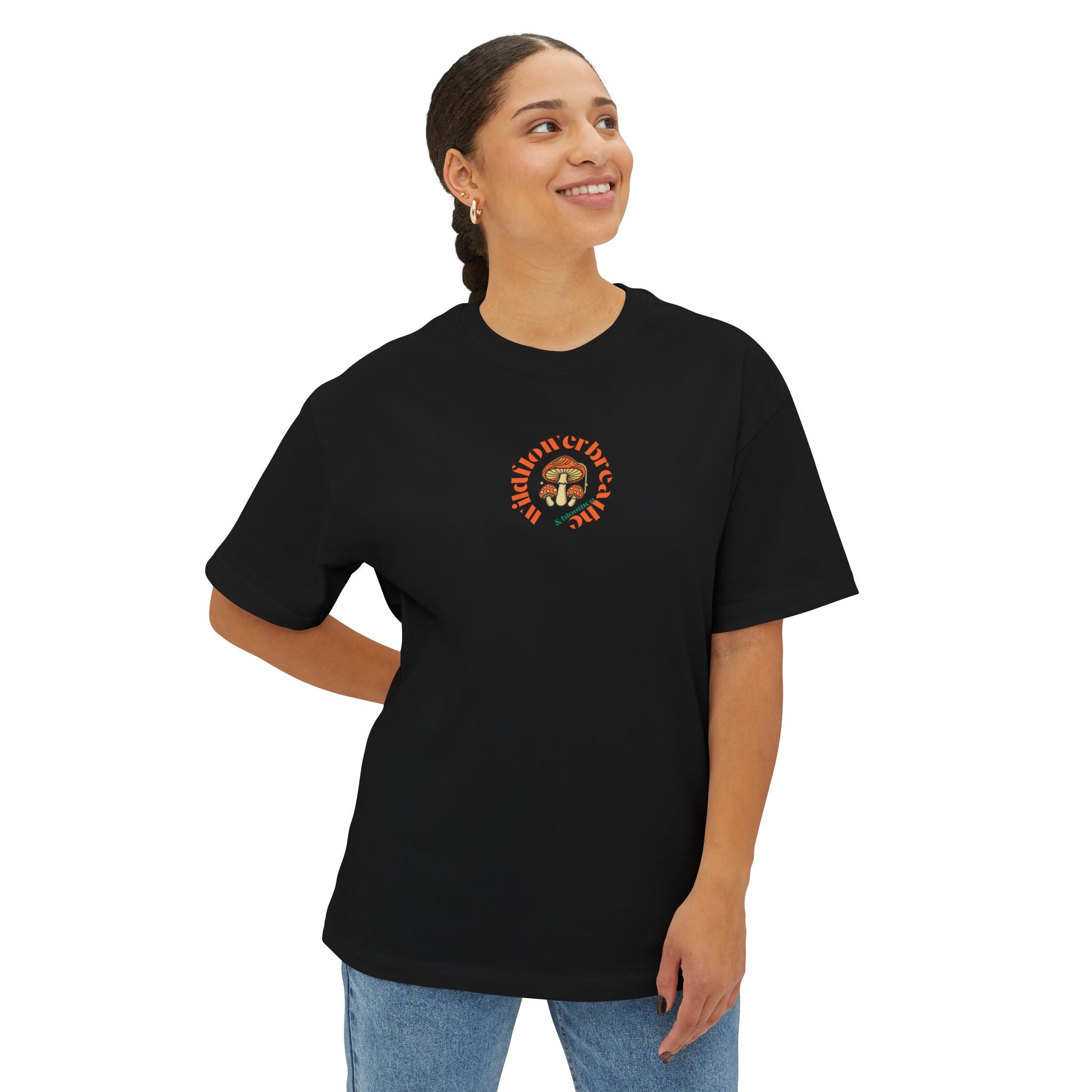 Bloom Floral Wildflower Head Tee | Mushroom Cottage Logo Tee