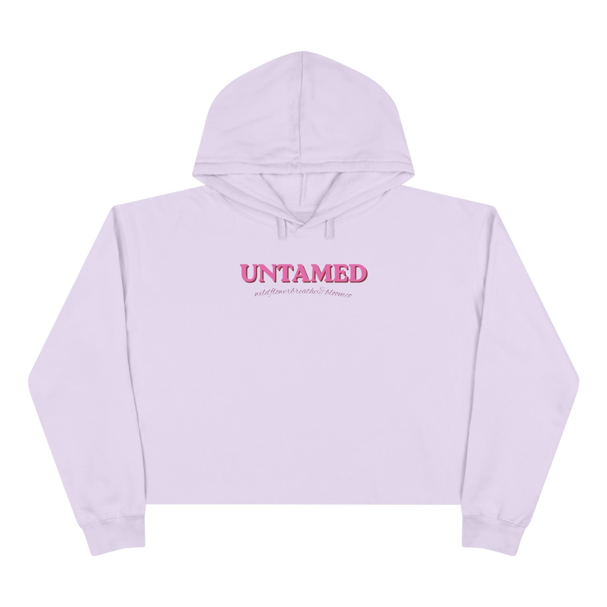Untamed Floral Graphic Crop Hoodie | Retro Flower Squares, Pink Orange