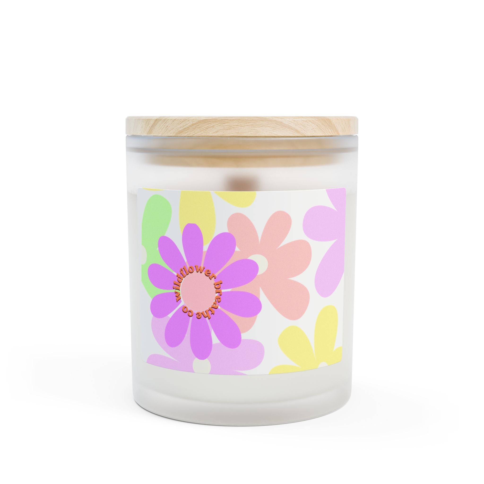 Retro Daisy Pattern Candle | Frosted Glass 11oz