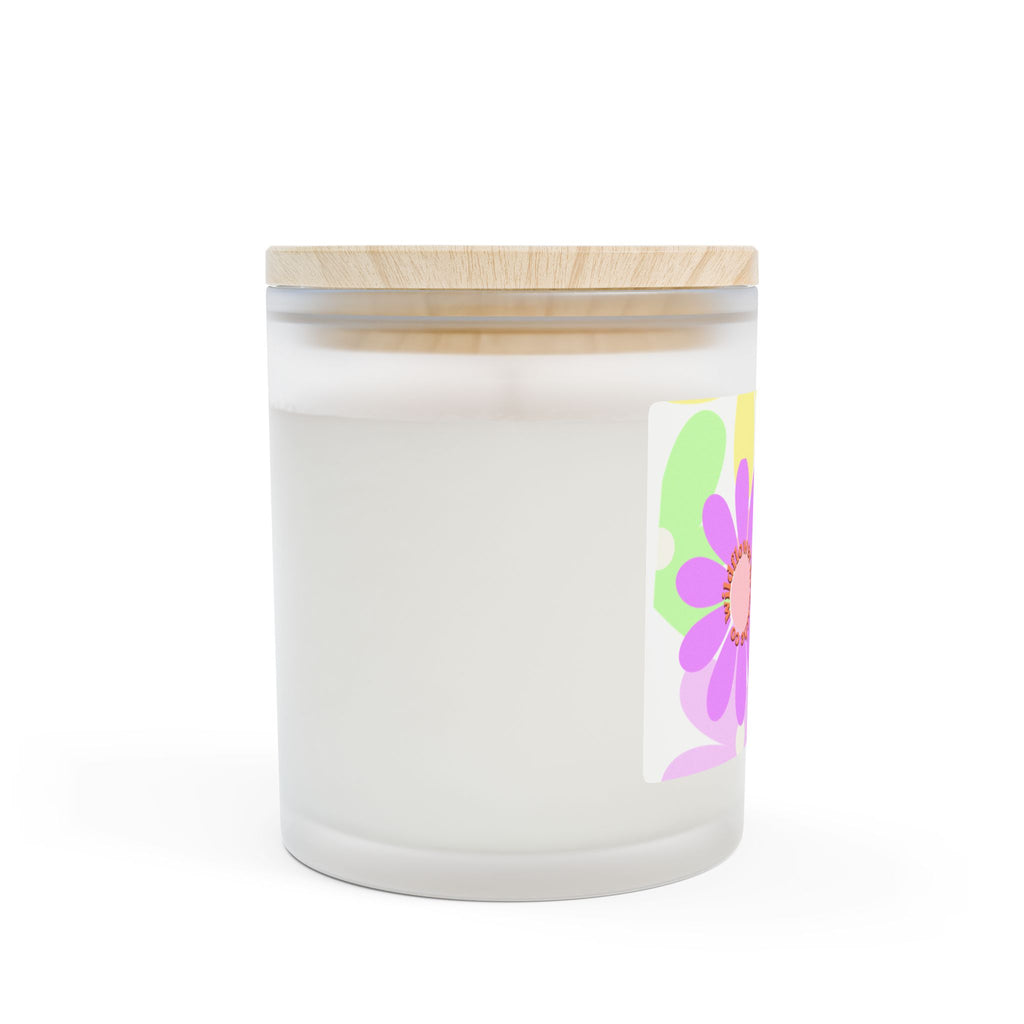 Retro Daisy Pattern Candle | Frosted Glass 11oz