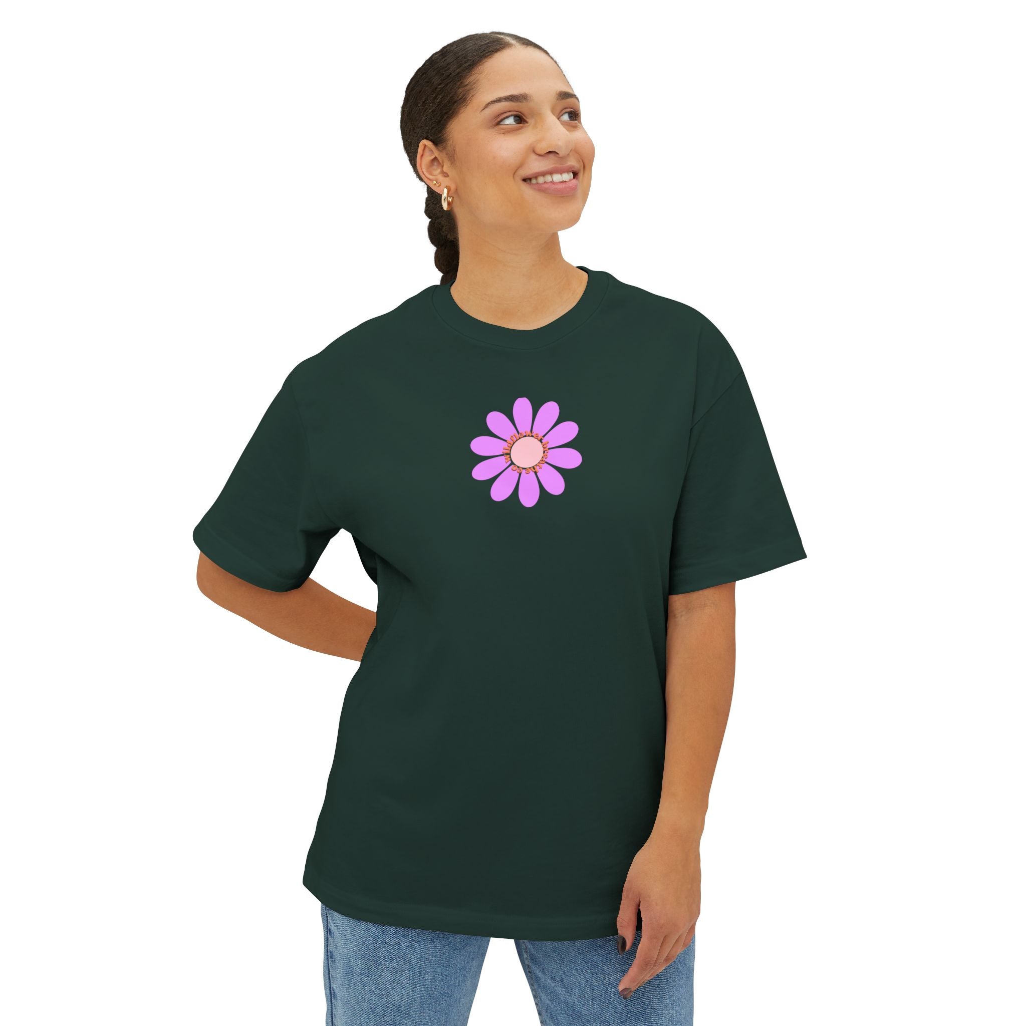Pink Daisy Graphic Tee | Flower Illustration T-Shirt