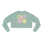 Floral Daisy Cropped Sweatshirt — Retro Pastel Flower Graphic
