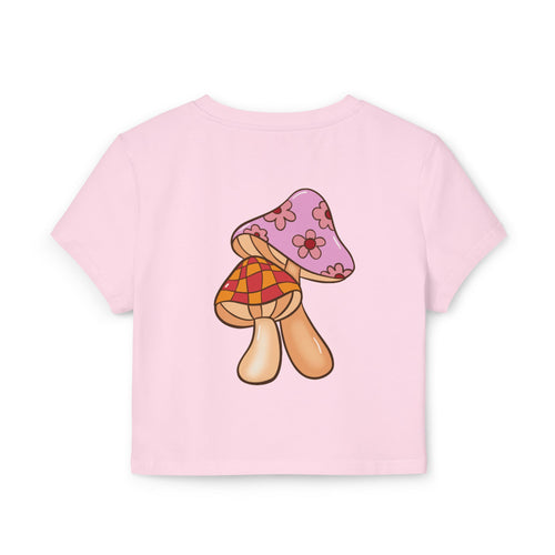 Cute Floral Mushroom Tee | Women's Baby Tee