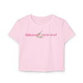 Butterfly Girl Women's Baby Tee — Pink Butterfly Wings Graphic Crop Top