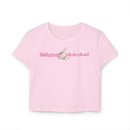 Butterfly Girl Women's Baby Tee — Pink Butterfly Wings Graphic Crop Top