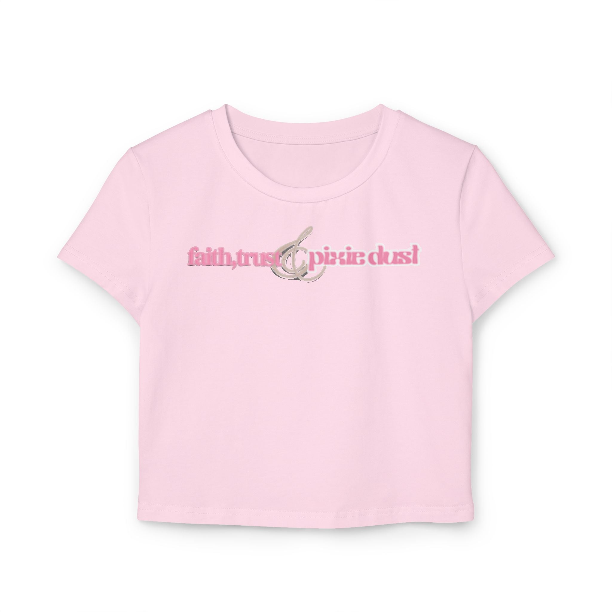 Butterfly Girl Women's Baby Tee — Pink Butterfly Wings Graphic Crop Top