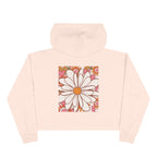 Retro Daisy Floral Crop Hoodie | 70s Flower Power Graphic