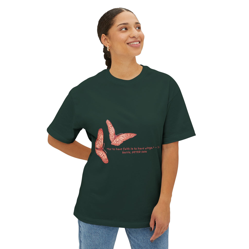 Butterfly Sketch Tee | Two Orange Butterflies Minimal Line Art