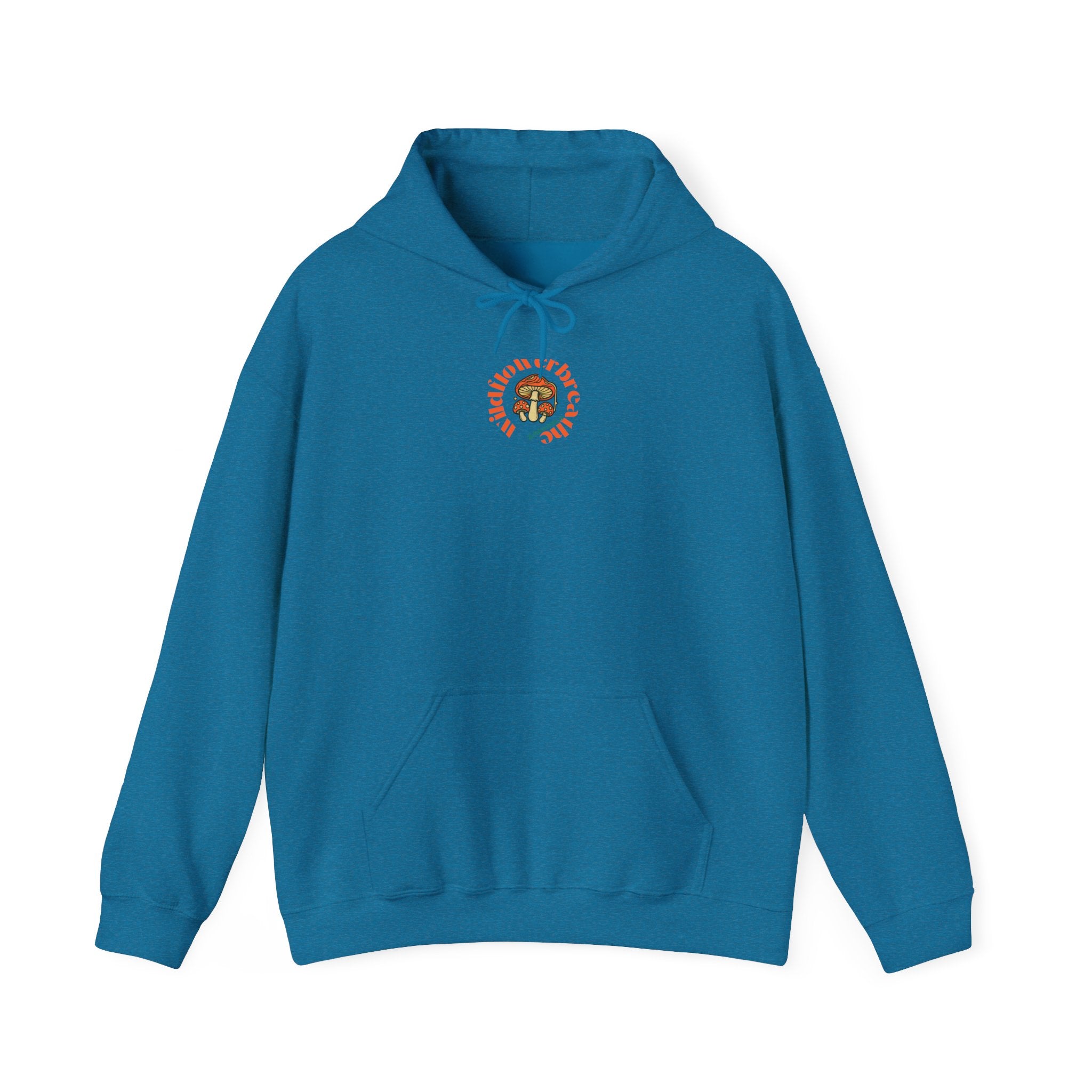 Floral Crown Portrait Hooded Sweatshirt | Retro Orange Bloom Graphic