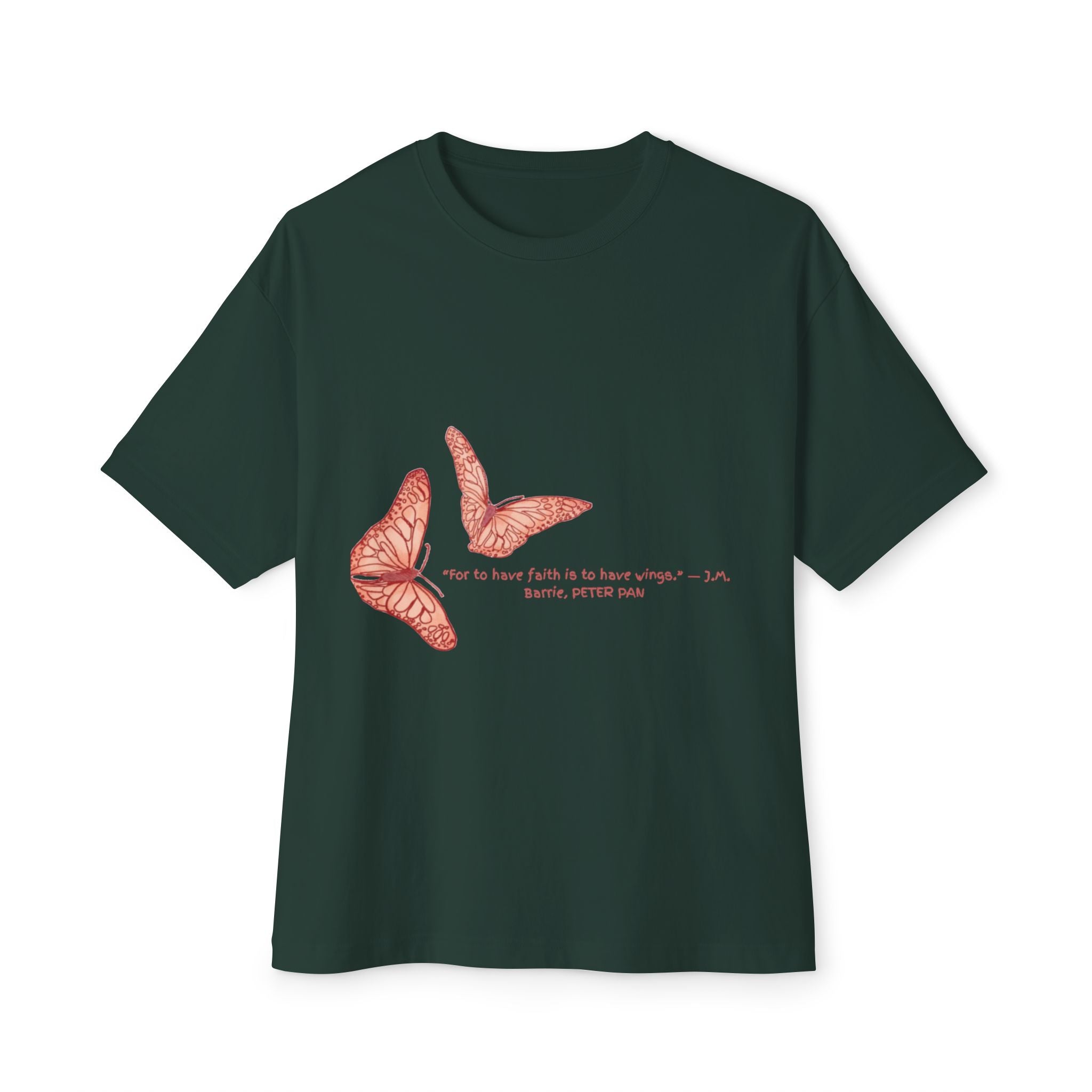 Butterfly Sketch Tee | Two Orange Butterflies Minimal Line Art