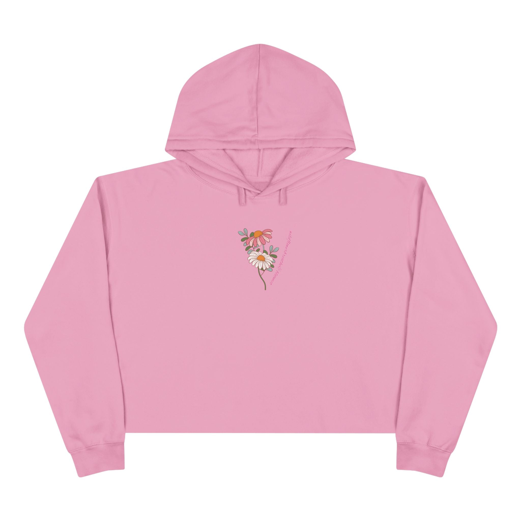 Retro Daisy Floral Crop Hoodie | 70s Flower Power Graphic