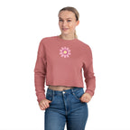 Floral Daisy Cropped Sweatshirt — Retro Pastel Flower Graphic