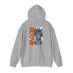 Floral Crown Portrait Hooded Sweatshirt | Retro Orange Bloom Graphic