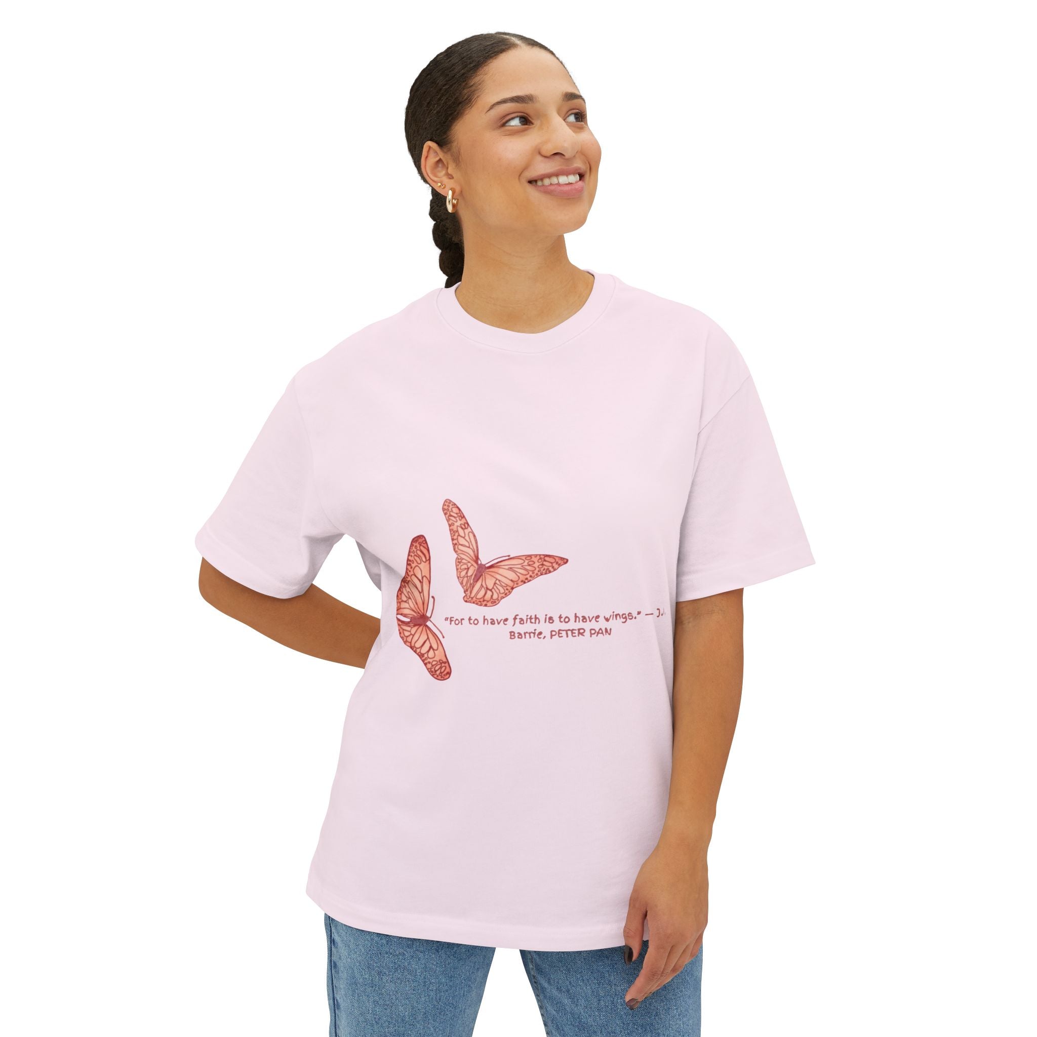 Butterfly Sketch Tee | Two Orange Butterflies Minimal Line Art