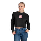 Floral Daisy Cropped Sweatshirt — Retro Pastel Flower Graphic
