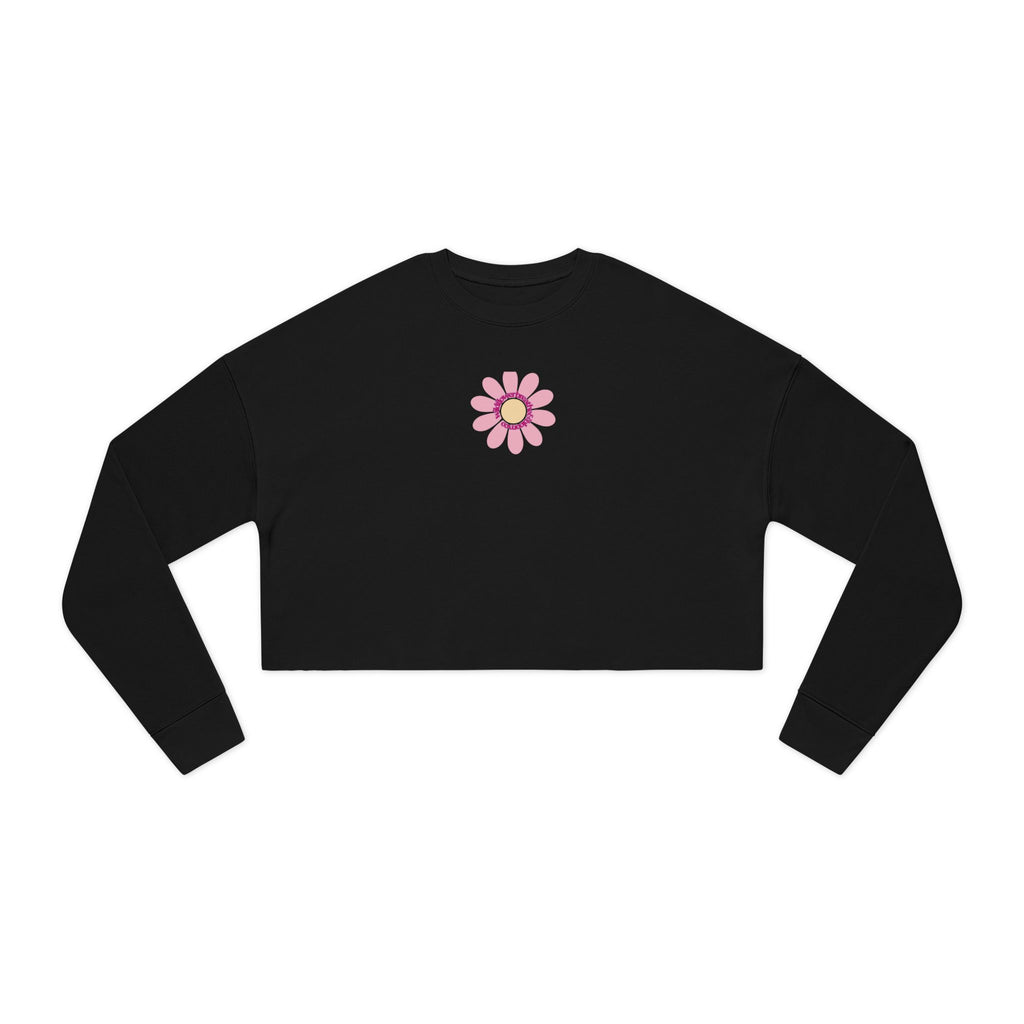 Floral Daisy Cropped Sweatshirt — Retro Pastel Flower Graphic