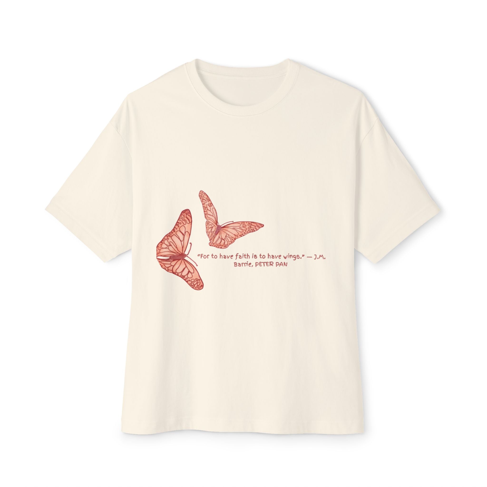 Butterfly Sketch Tee | Two Orange Butterflies Minimal Line Art