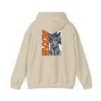 Floral Crown Portrait Hooded Sweatshirt | Retro Orange Bloom Graphic