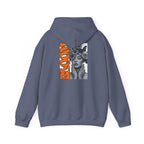 Floral Crown Portrait Hooded Sweatshirt | Retro Orange Bloom Graphic