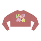 Floral Daisy Cropped Sweatshirt — Retro Pastel Flower Graphic